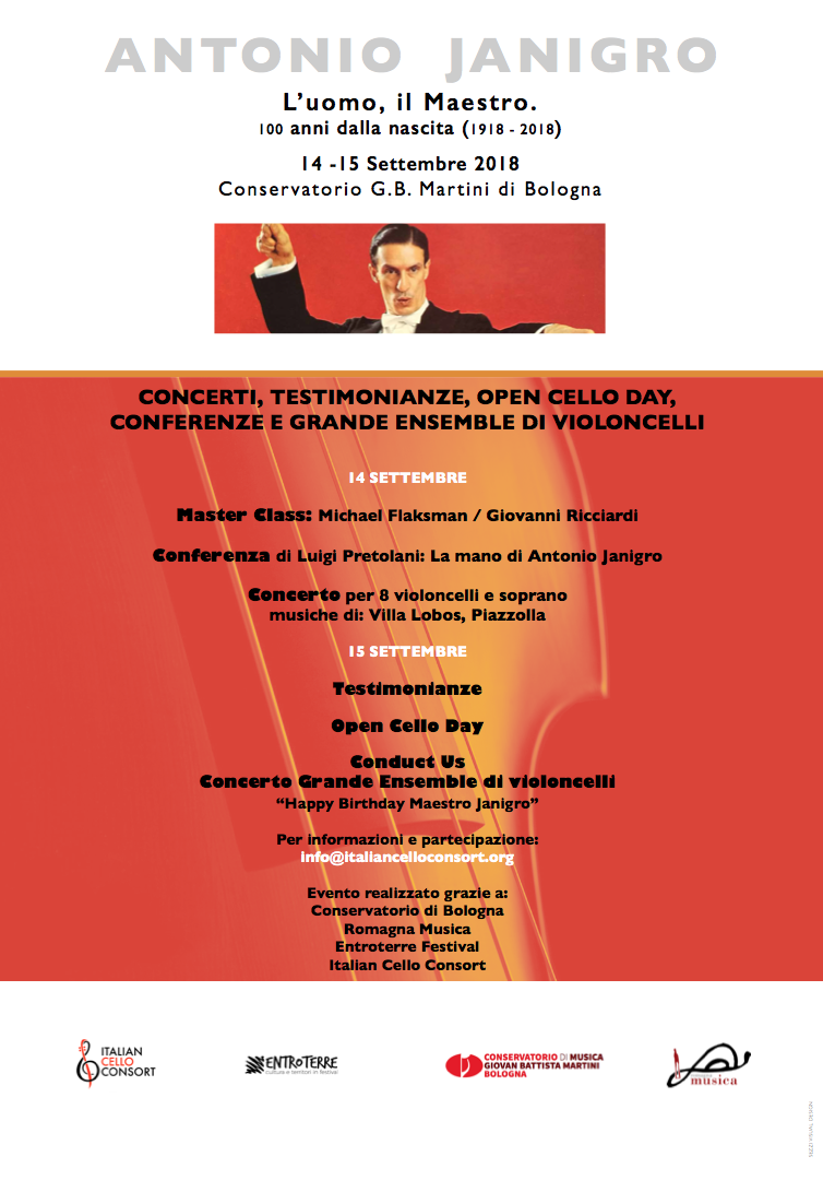 Antonio Janigro commemoration poster Bologna Antonio Janigro commemoration poster Bologna